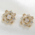 Gold Vintage Floral Stud Earrings