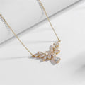 Vintage Floral Sparkle Gold Necklace