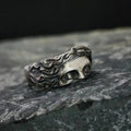 Vintage Mythical Face Silver Adjustable Ring