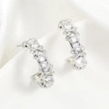 Vintage Silver Crystal Hoop Earrings