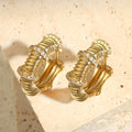 Vintage Gold Chunky Sparkle Hoops