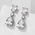 Silver Vintage Sparkling Teardrop Earrings