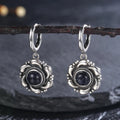 Vintage Silver Blue Sandstone Earrings