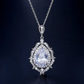 Vintage Silver Teardrop Crystal Necklace