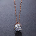 Rose Gold Sparkling Round Crystal Necklace