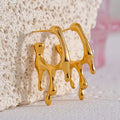 Vintage Gold Drip Hoop Earrings