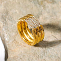Vintage Triple Row Gold Ring