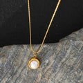 Vintage Gold Framed Pearl Necklace