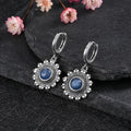 Vintage Floral Blue Drop Earrings
