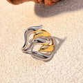 Gold & Silver Artistic Adjustable Ring