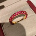 Vintage Gold & Shiny Charm Retro Red Ring