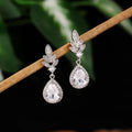 Silver Vintage Sparkle Leaf Earrings