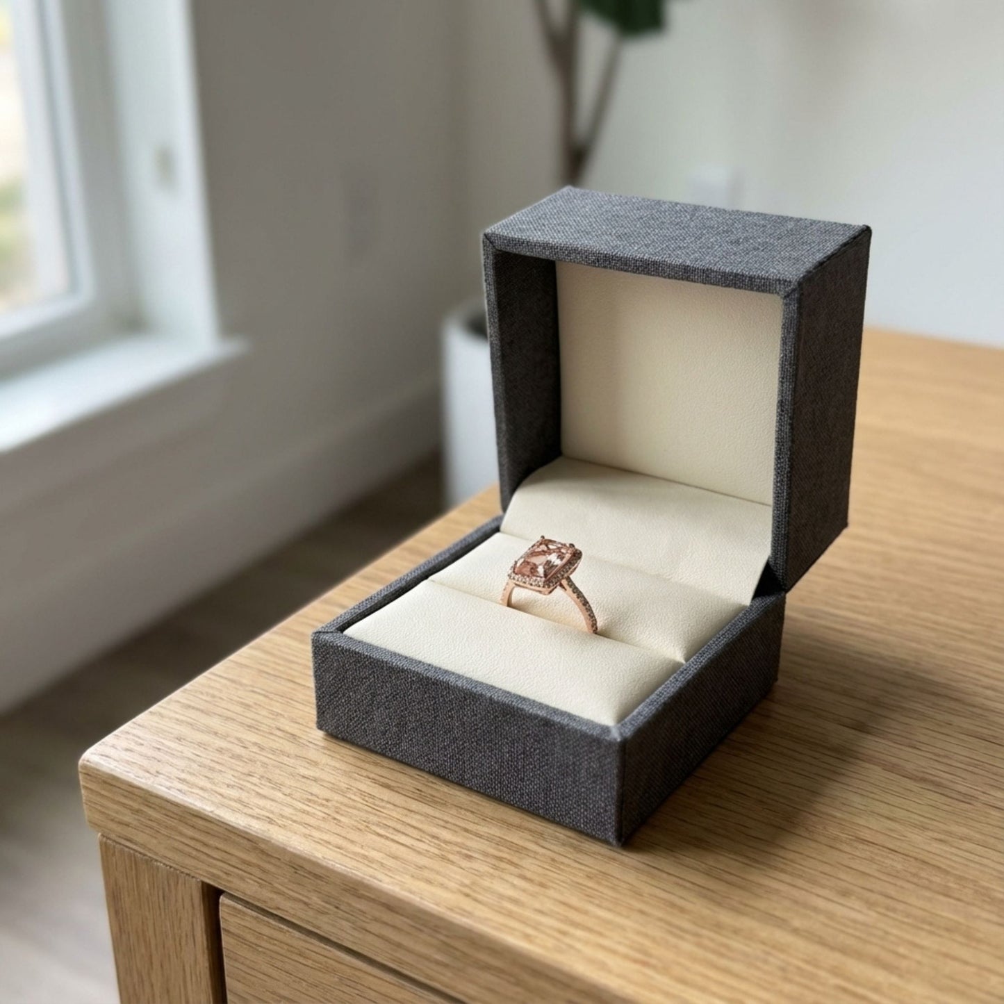 Vintge Rose Glass Ring