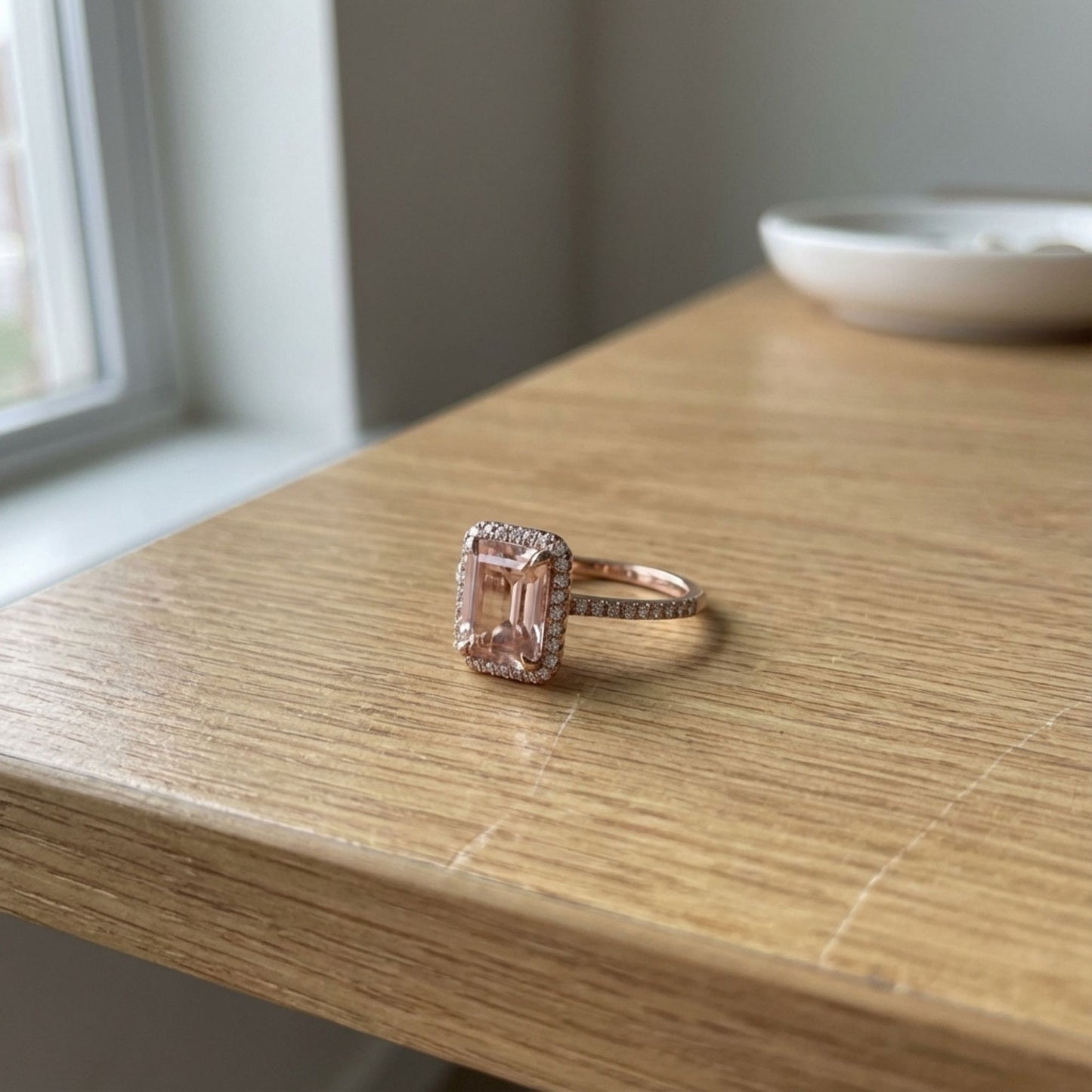 Vintge Rose Glass Ring