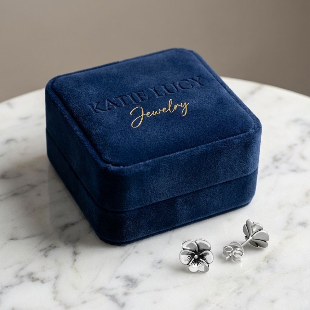 Vintage Silver Flower Stud Earrings