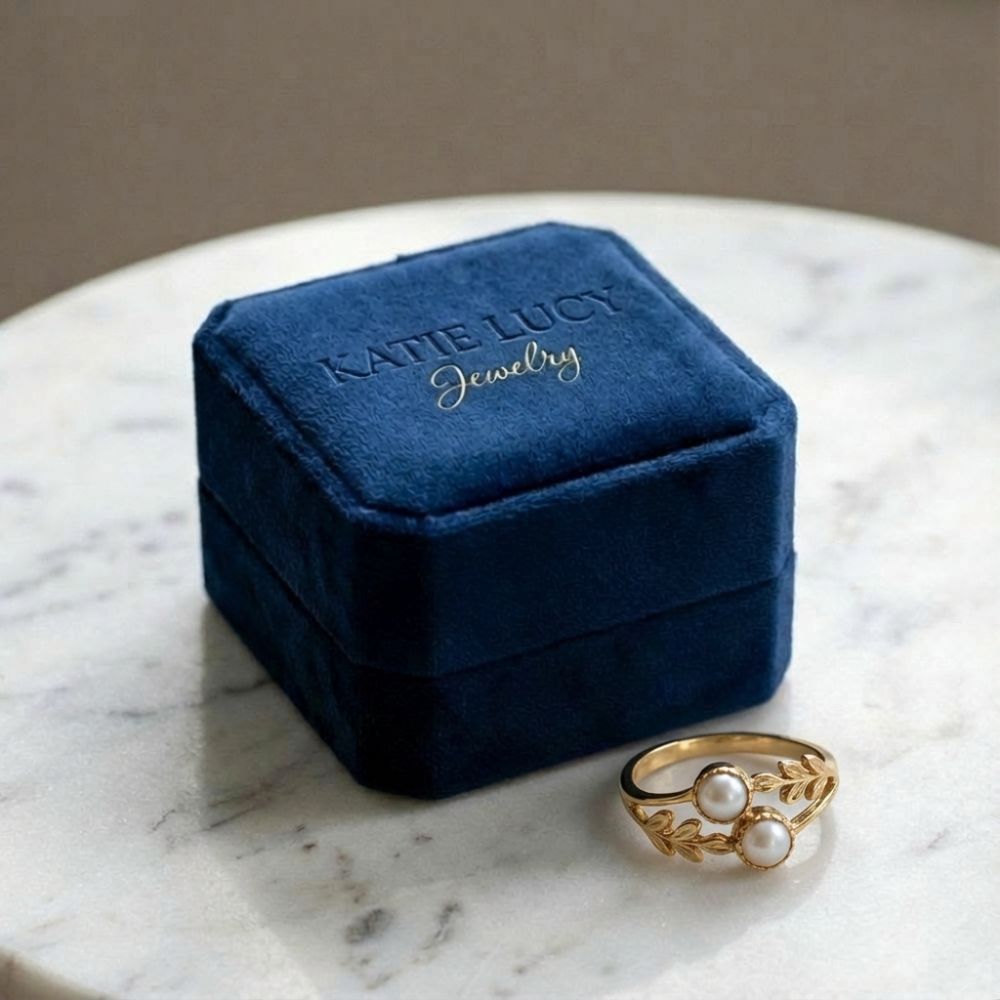 Vintage Golden Doble Moonstone Ring