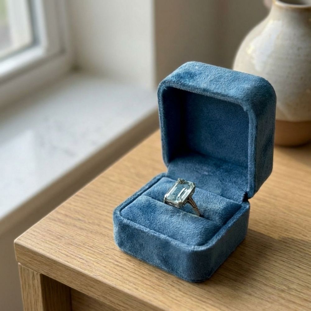 Vintage Light Turquoise Crystal Ring