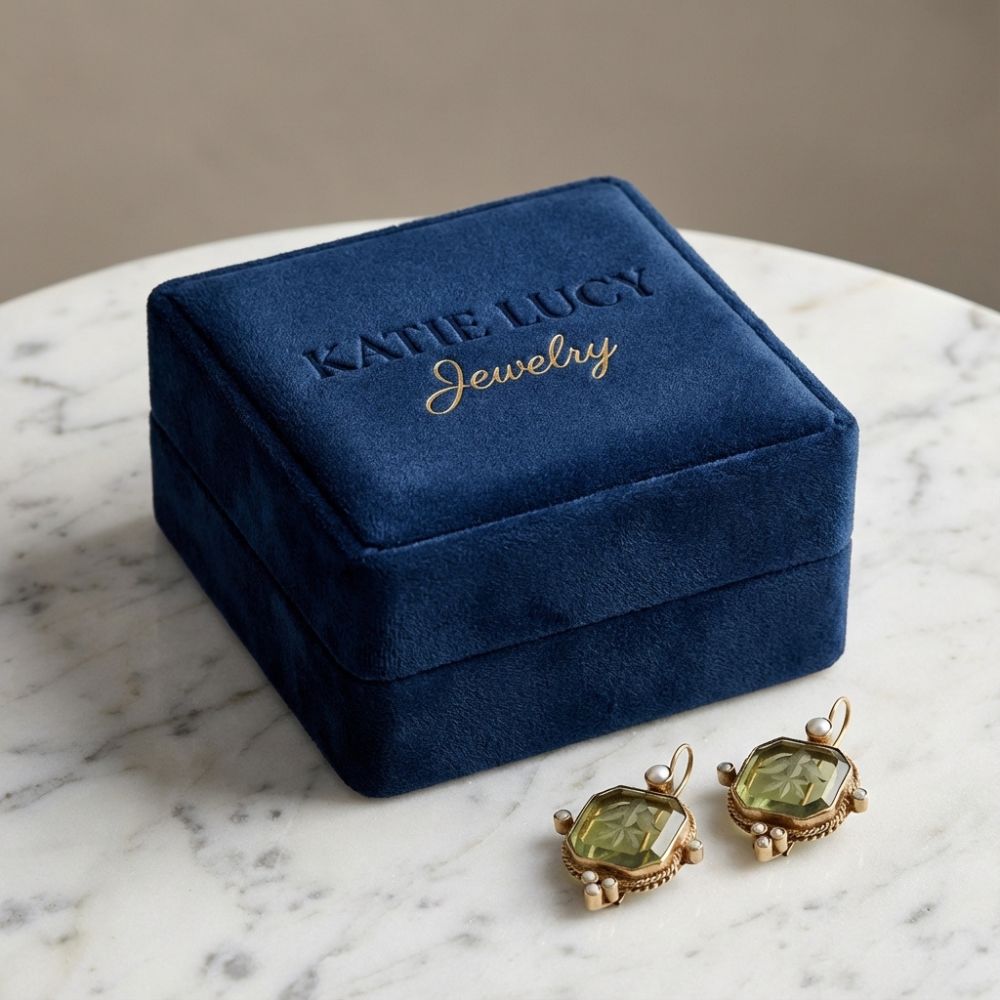 Vintage Green & Pearl Earrings