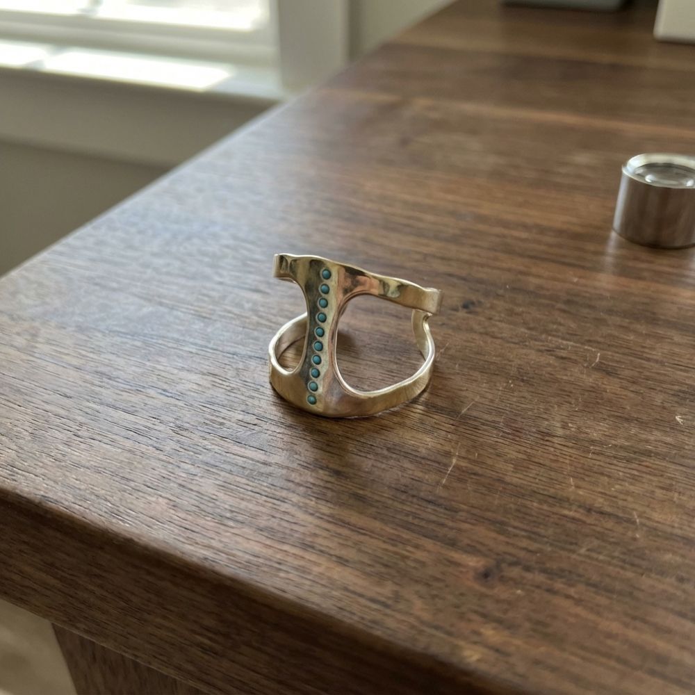 Vintage Inlaid Turquoise Stones Ring