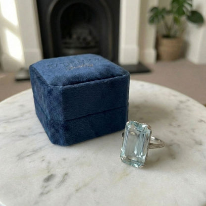Vintage Light Turquoise Crystal Ring