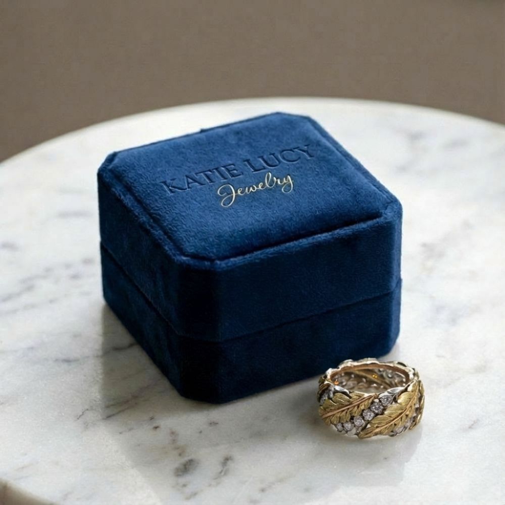 Vintage Gold & Diamond Leaf Ring