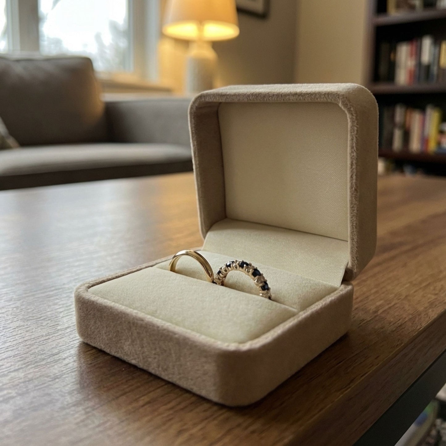 Vintage Elegant Blue Zirconia Gold Ring