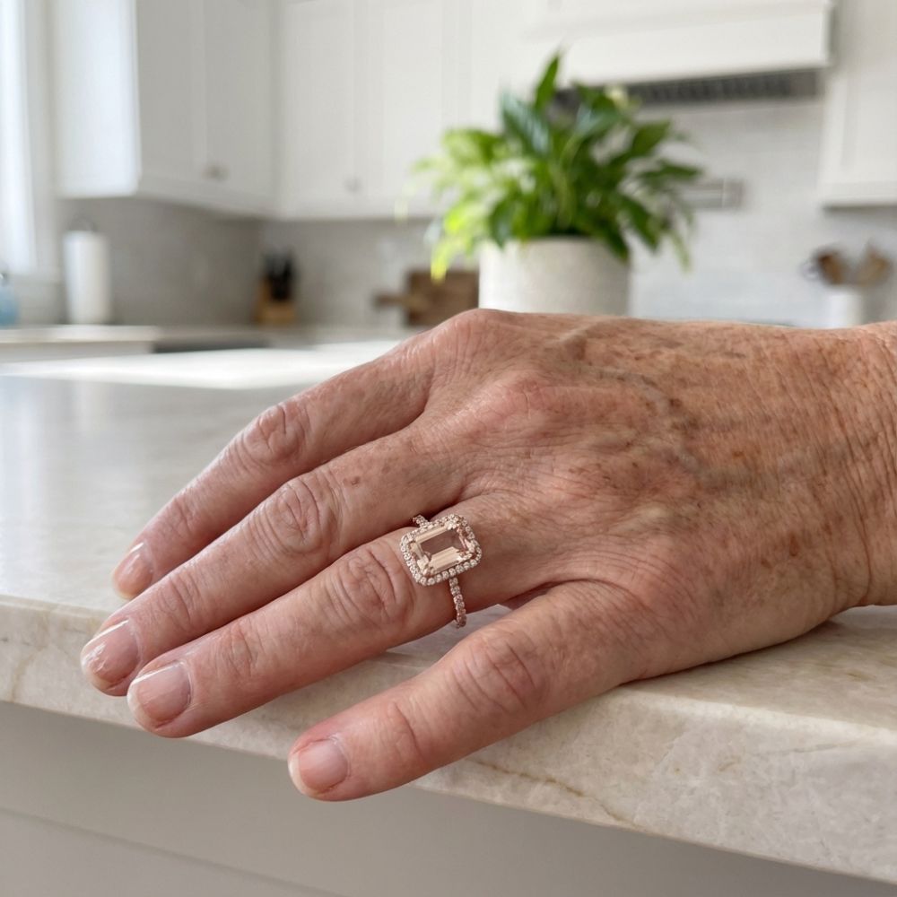 Vintge Rose Glass Ring