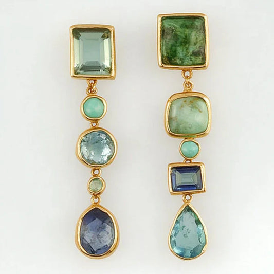 Vintage Cocktail Dangling Stones Earrings
