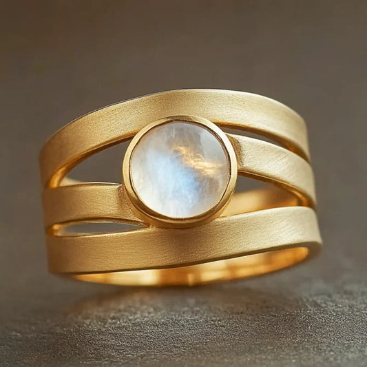 Vintage Moonstone Layered Gold Ring